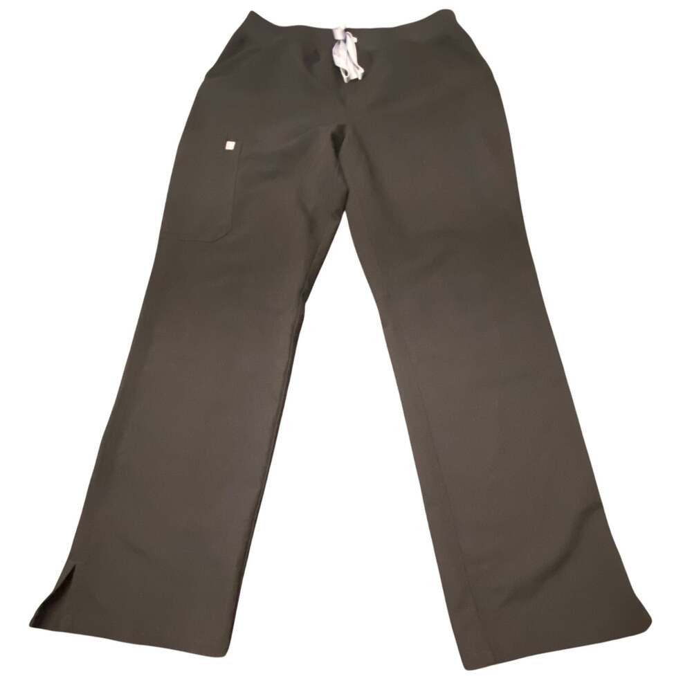 FIGS Kade Black Cargo Scrub Pants Medium Drawstring Straight Leg Technical Nurse